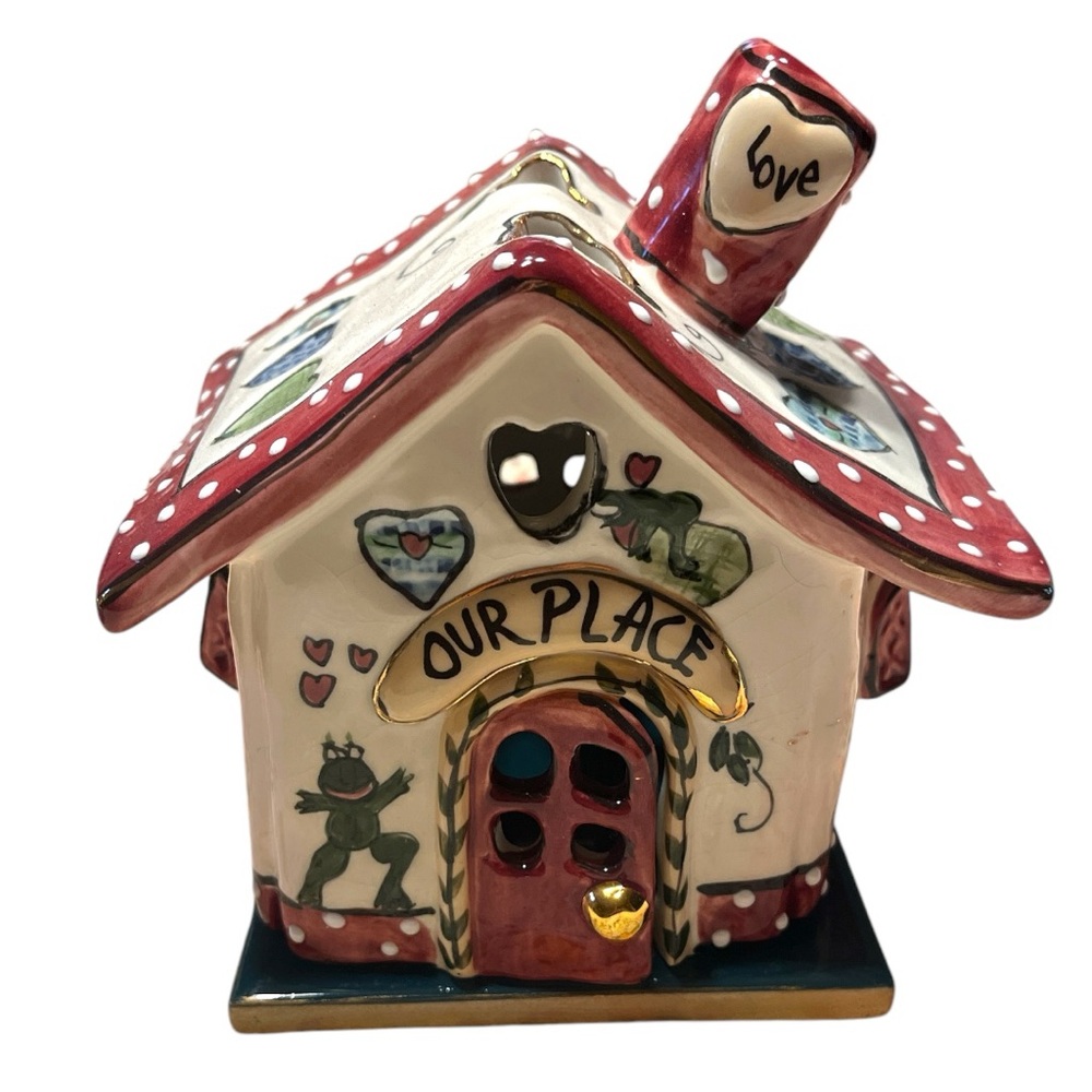 Blue Sky Clayworks Heather Goldminc  "Our Place" Tea Light House & Base